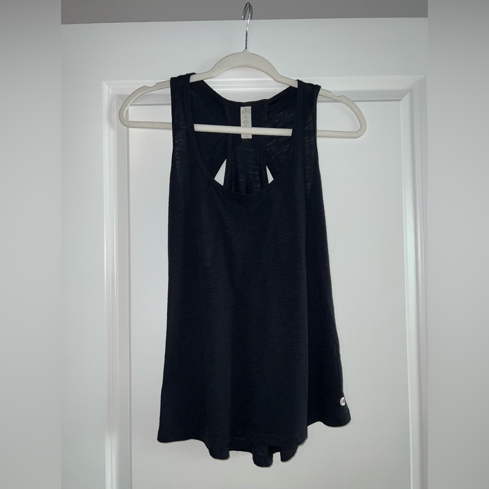 Balance collection black twist back tank